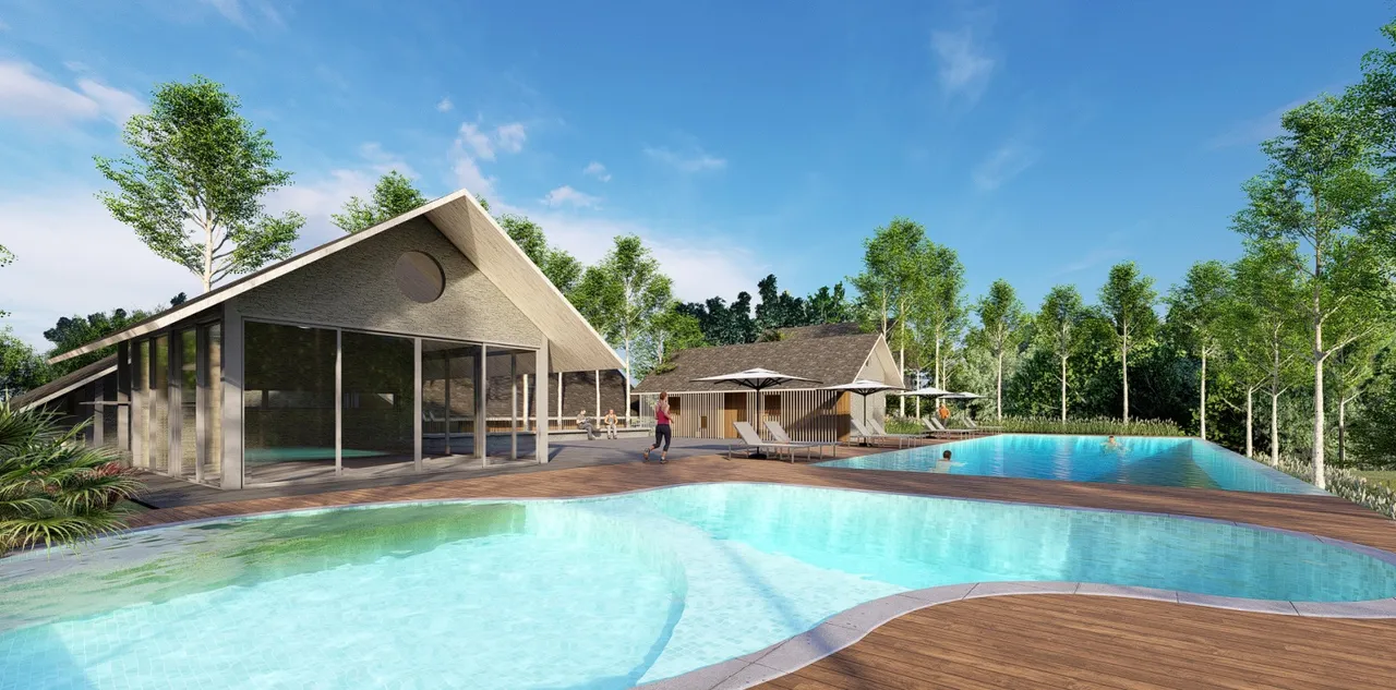 Kolam renang clubhouse Raffles Residence Baturraden