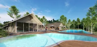 Kolam renang clubhouse Raffles Residence Baturraden